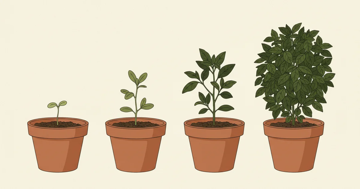 Sequência crescente de oito formas orgânicas em tons terra e verde sobre fundo creme. Cada forma representa uma fase de progresso ao longo das semanas de treino do assoalho pélvico.